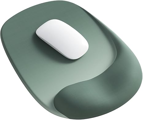 Ergonomic Mouse Pad with Gel Wrist Support - Premium Lycra Fabric, Non-Slip, Ideal for Laptop & Desktop, Office & Gaming,Desk Accessories (05Sage Green)